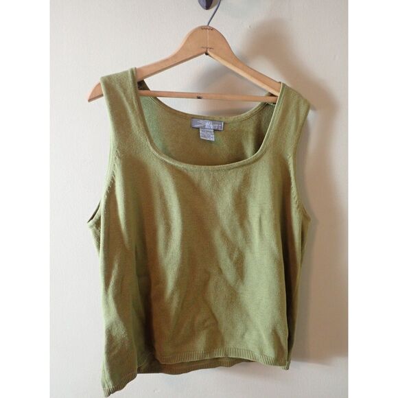 SML Designs Large Knit Tank Top Cropped Sweat Green - Picture 1 of 6